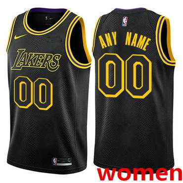 Women%27s Customized Los Angeles Lakers Swingman Black Nike City Edition Jersey->customized nba jersey->Custom Jersey